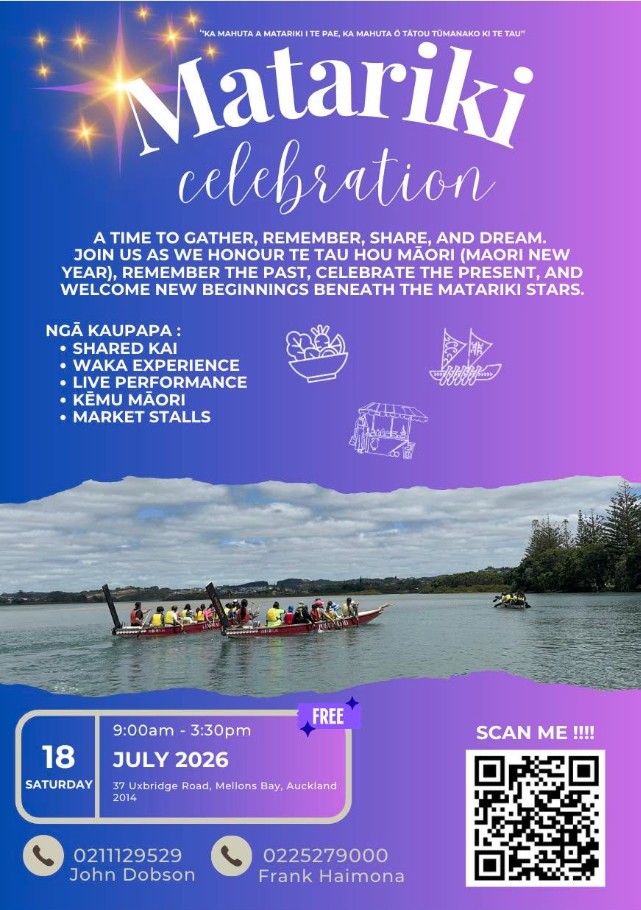 Poster for Matariki O Wairoa Marae on Saturday 18 July 2026